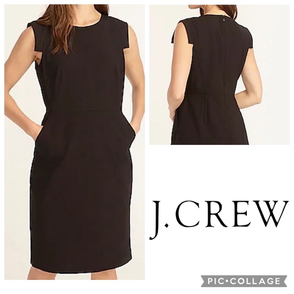 J.Crew Resume Dress Black Wool Stretch #C9102 Size 4 - Picture 1 of 12